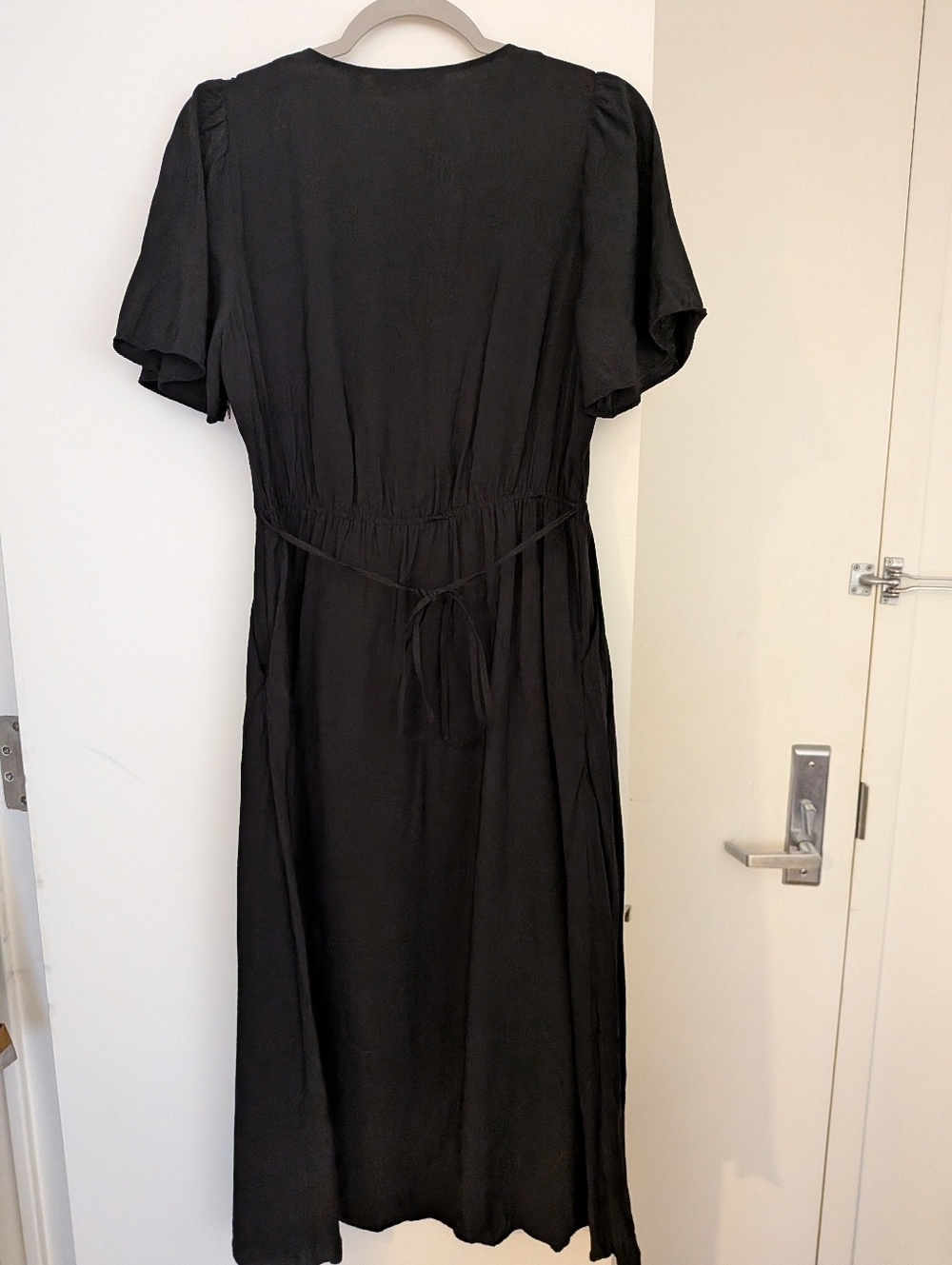 & Other Stories Flutter-Sleeve Midi Dress In Black - Picture 3 of 6